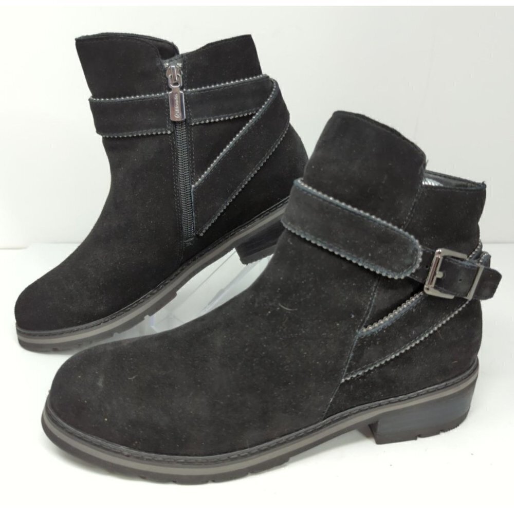 Blondo Boots Vital Ankle Booties Black Suede Casual Zip Waterproof Womens 8M